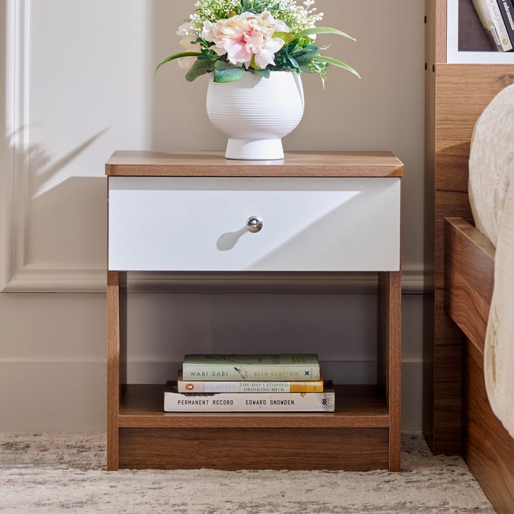 Orion Bedside Table with Drawer & Open Shelf