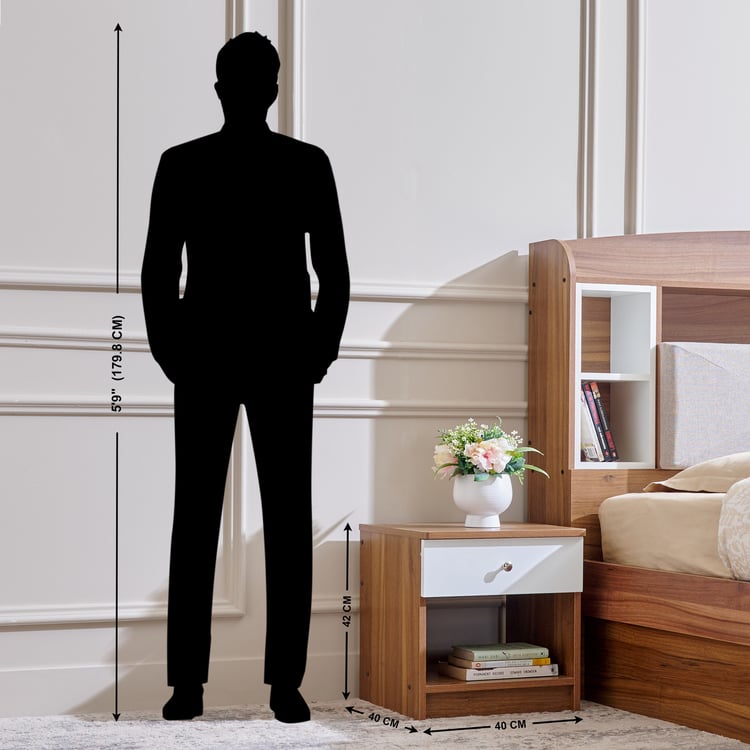 Orion Bedside Table with Drawer & Open Shelf