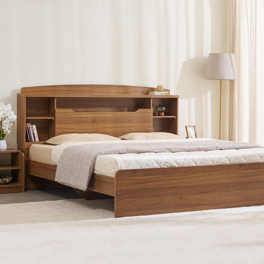 Omkarwood “Regalia” Engineered Wood King Size Bed – Without Storage