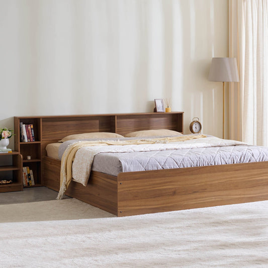 OmkarWood Premium King Storage Bed – Verona Walnut