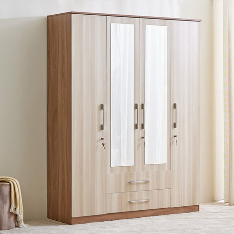 Astoria 4-Door Wardrobe with Mirror & Drawer Storage