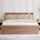 OmkarWood Premium  Bed with Box Storage & Modern Headboard