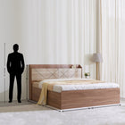 OmkarWood Premium  Bed with Box Storage & Modern Headboard