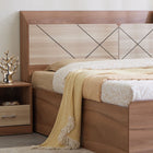 OmkarWood Premium  Bed with Box Storage & Modern Headboard