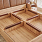OmkarWood Bed with Geometric Headboard & Box Storage