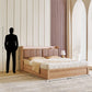 OmkarWood Bed with Geometric Headboard & Box Storage
