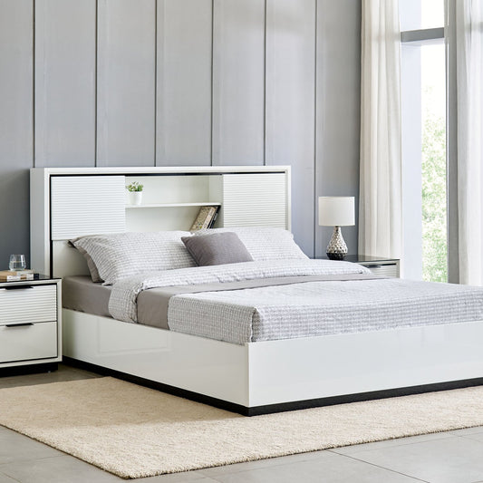 Omkarwood "LuxeNest" Premium King Size Bed with Box & Side Storage