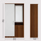 Small Wardrobe cum Dresser | Walnut and Frosty White Without Mirror