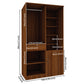 Small Wardrobe cum Dresser | Walnut and Frosty White Without Mirror
