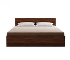 Elegance King Size Bed in Premium Engineered Wood (Walnut Finish, No Storage)