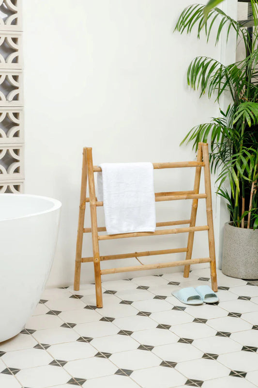 Solid bamboo towel ladder