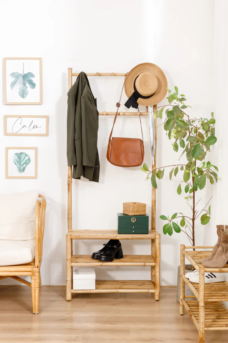 Solid Bamboo Coat Rack