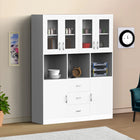 Modern Crockery Unit with Glass Doors & Storage – 6.4 ft (White Finish)