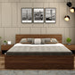 Elegance King Size Bed in Premium Engineered Wood (Walnut Finish, No Storage)