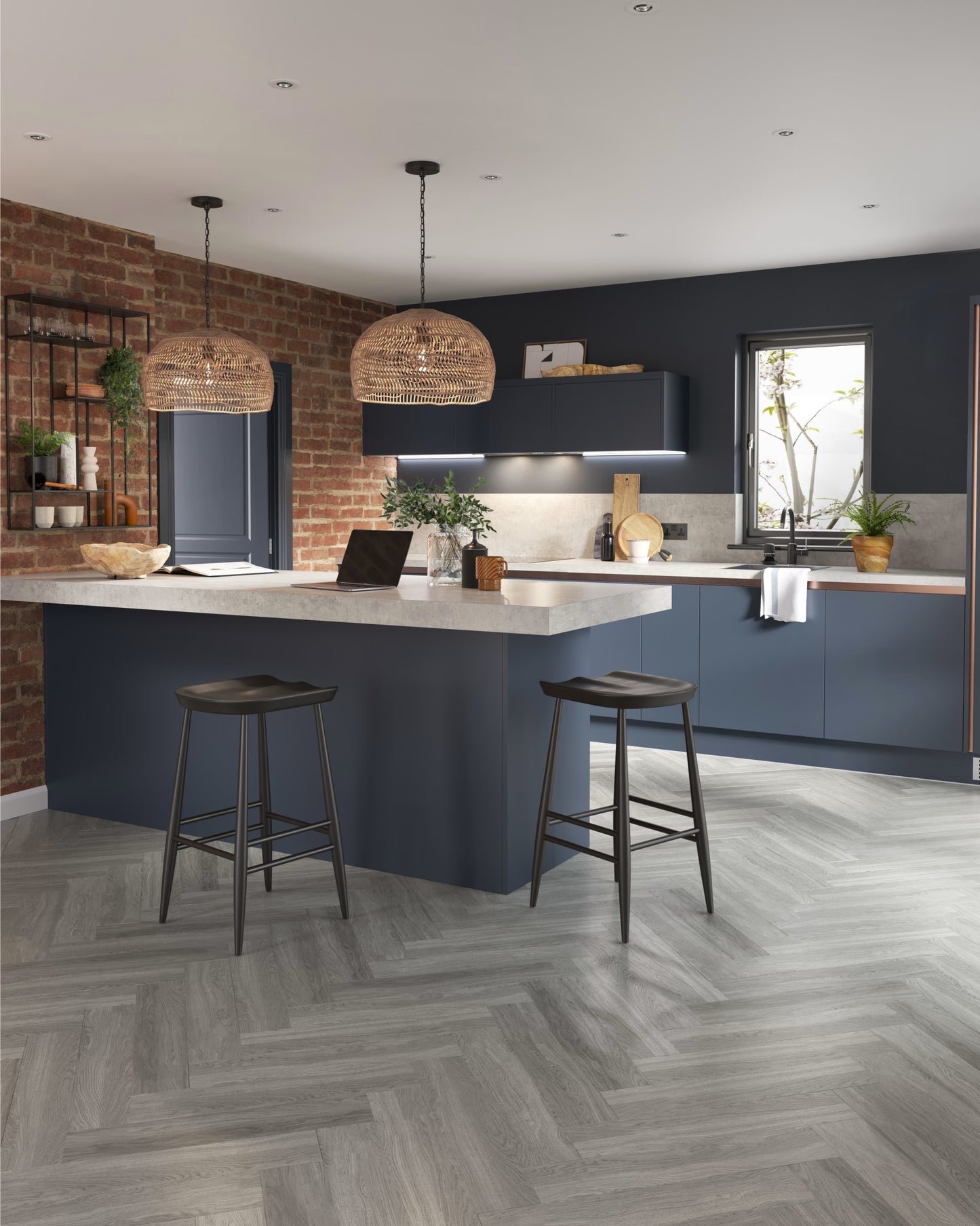 Linea Autograph Kitchen in Navy Blue Silk