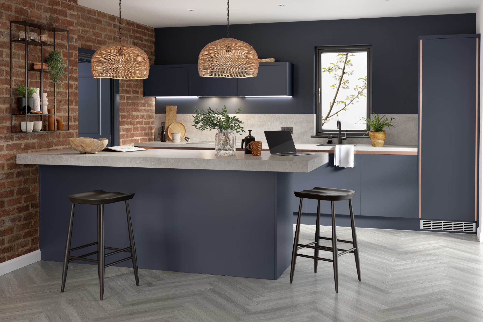 Linea Autograph Kitchen in Navy Blue Silk