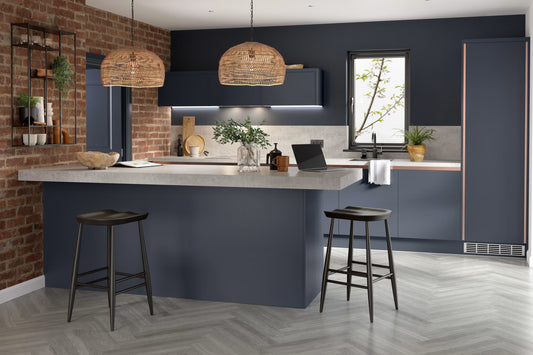 Linea Autograph Kitchen in Navy Blue Silk