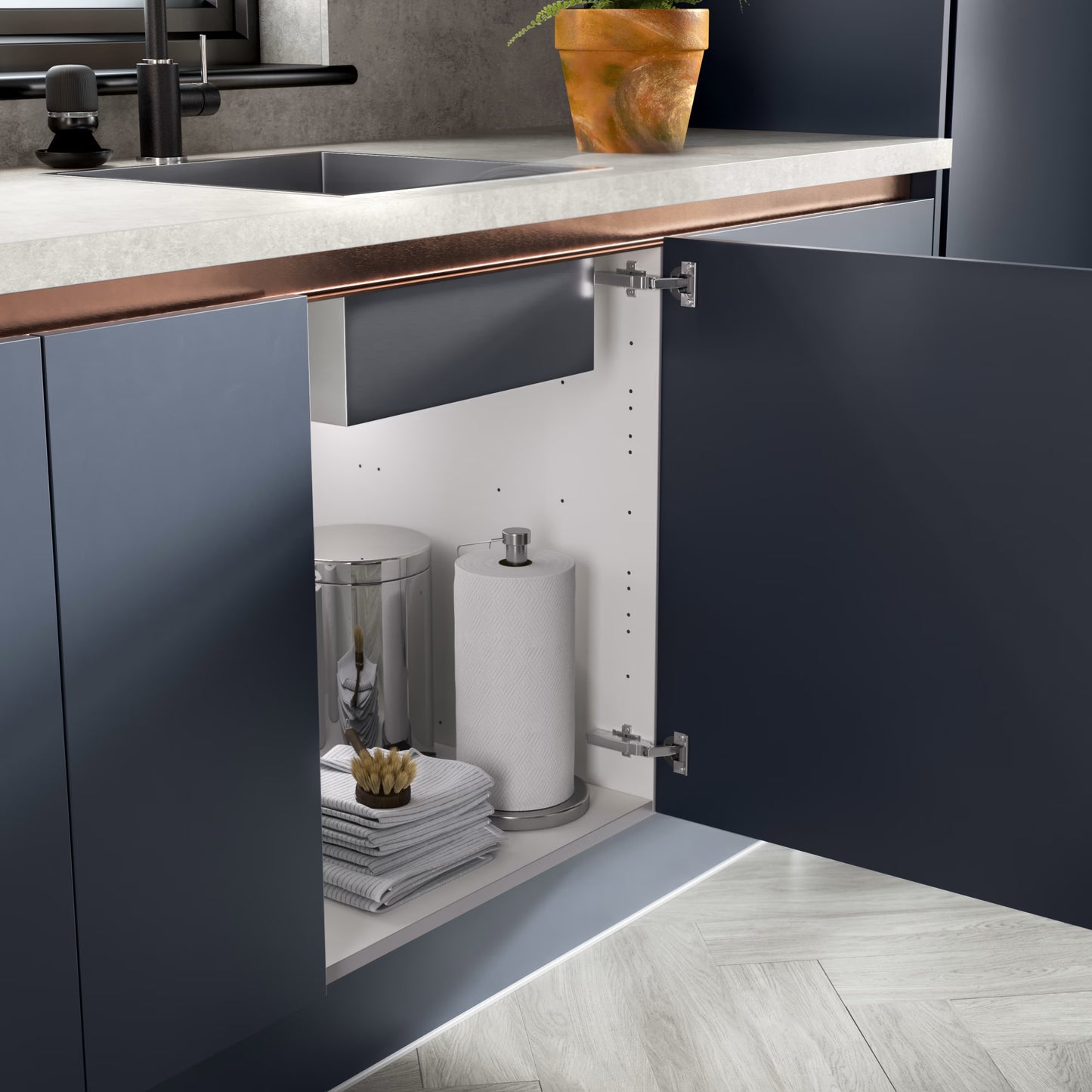 Linea Autograph Kitchen in Navy Blue Silk