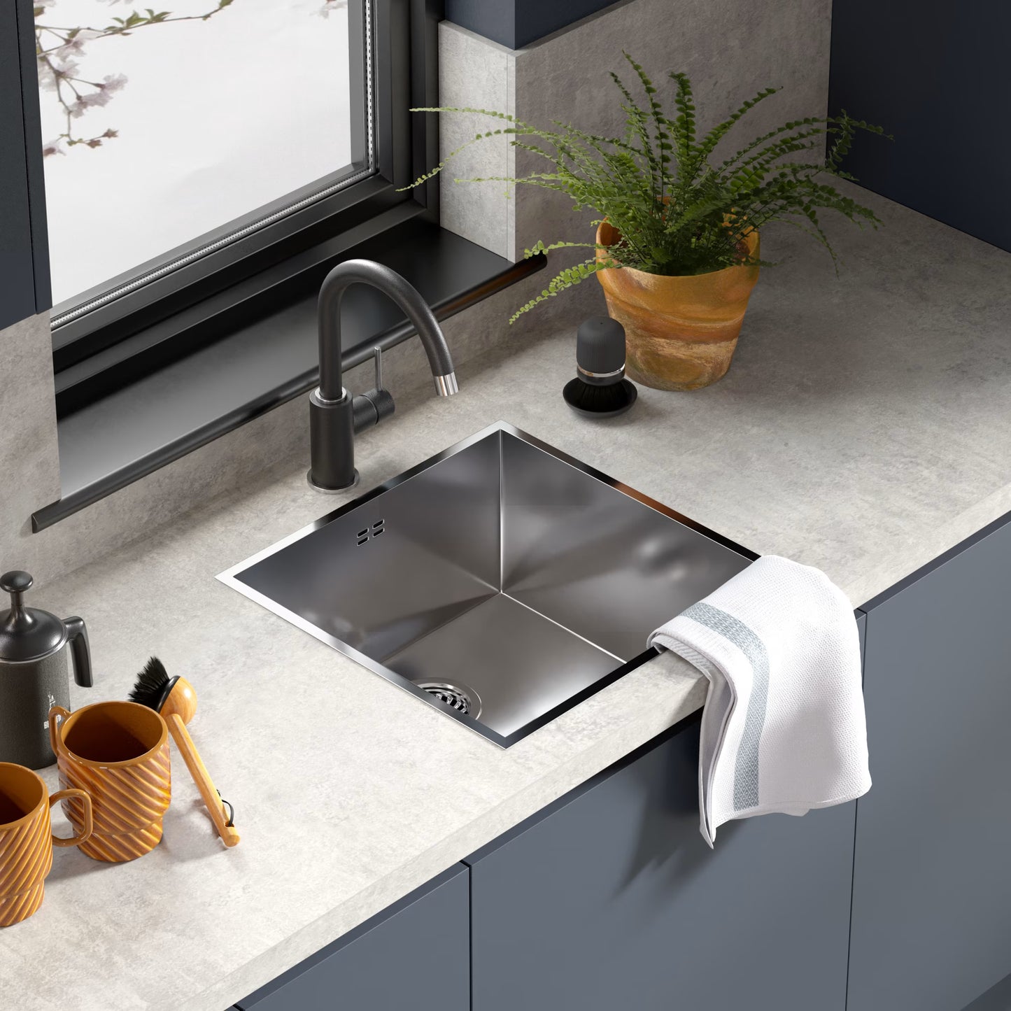 Linea Autograph Kitchen in Navy Blue Silk