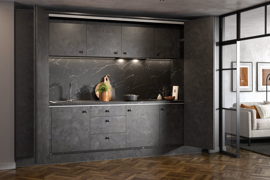 Hideaway Elements Kitchen in Metallic Night