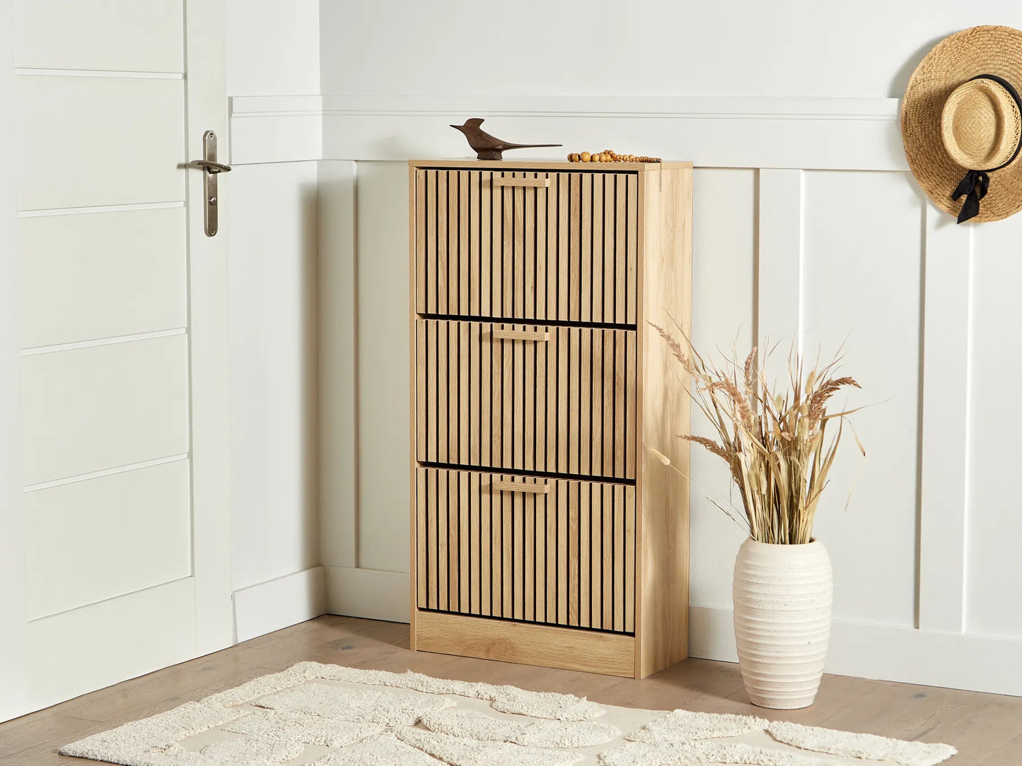 Shoe Storage Cabinet Light Brown