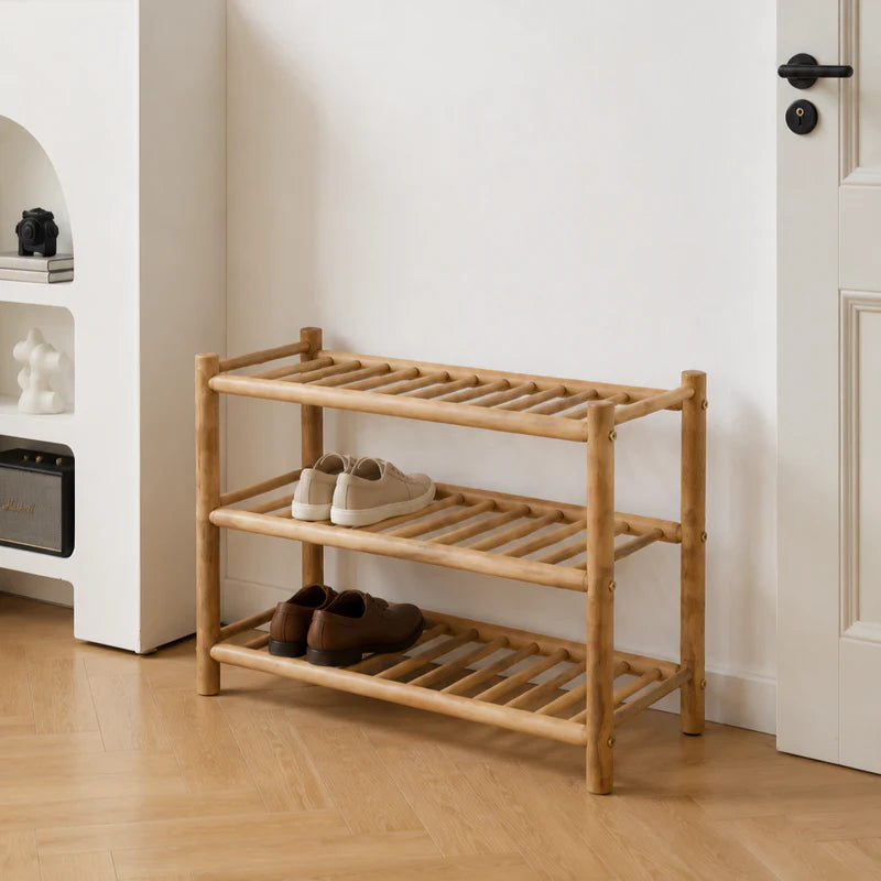 Unique  3-Tier Shoe Rack in Solid Bamboo