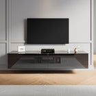35×30 cm LED TV Cabinet – White & Black Gloss Finish