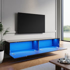 35×30 cm LED TV Cabinet – White & Black Gloss Finish