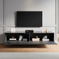 35×30 cm LED TV Cabinet – White & Black Gloss Finish