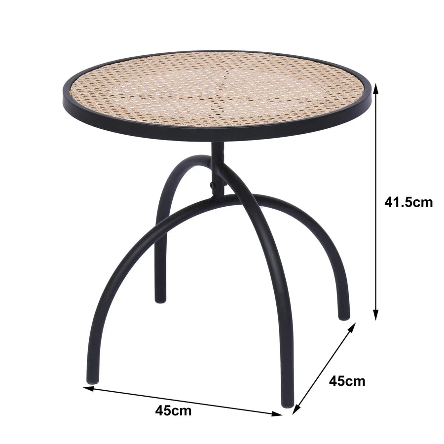 Metal and Rattan side Table