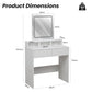 OmkarWood Premium LED Dressing Table with Touch Mirror & Storage – White Finish