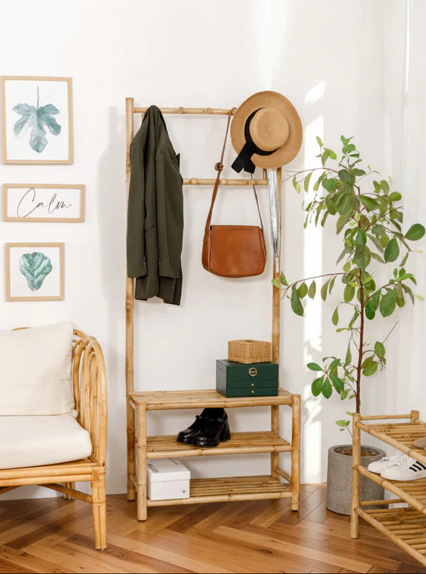 Solid Bamboo Coat Rack