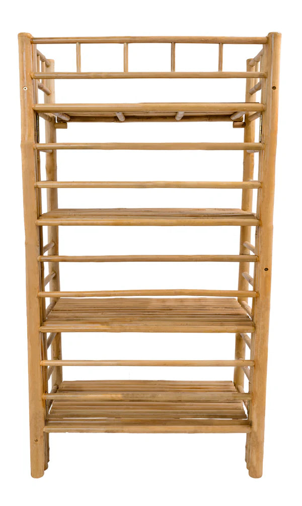Bamboo Shelf Stand 4-Tier Shelving Unit in Solid Bamboo