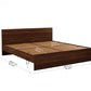Elegance King Size Bed in Premium Engineered Wood (Walnut Finish, No Storage)