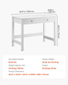 OmkarWood KidsEdge™ Premium MDF Study Desk – White