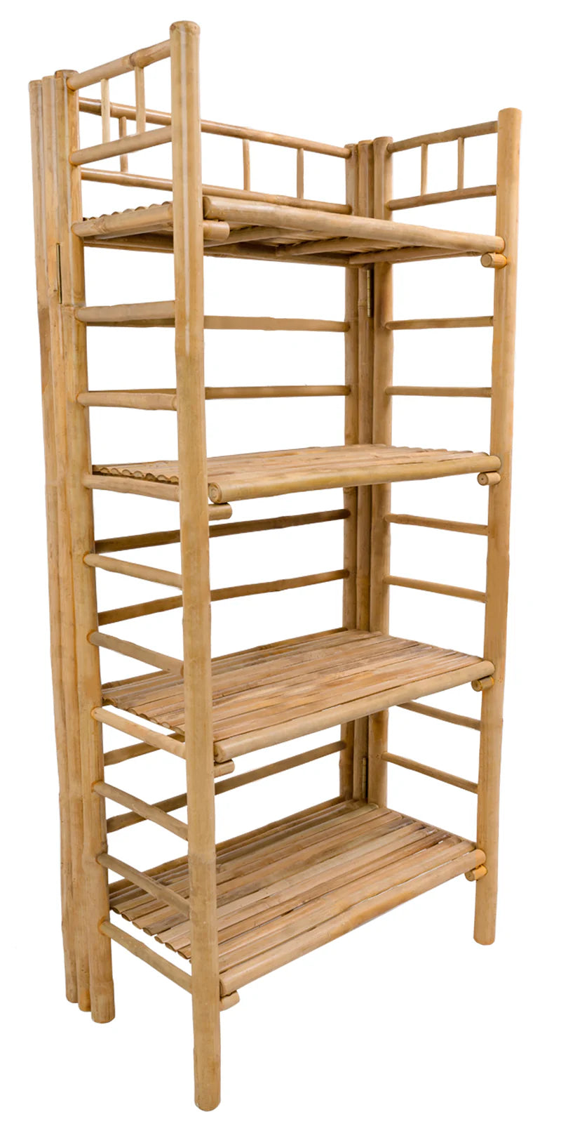 Bamboo Shelf Stand 4-Tier Shelving Unit in Solid Bamboo