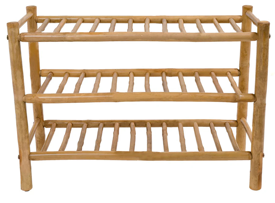 Unique  3-Tier Shoe Rack in Solid Bamboo