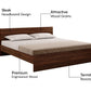 Elegance King Size Bed in Premium Engineered Wood (Walnut Finish, No Storage)