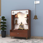 OmkarWood™ Modern Engineered Wood Home Temple with Drawer & Shelves