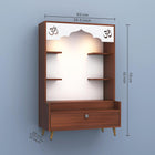 OmkarWood™ Modern Engineered Wood Home Temple with Drawer & Shelves