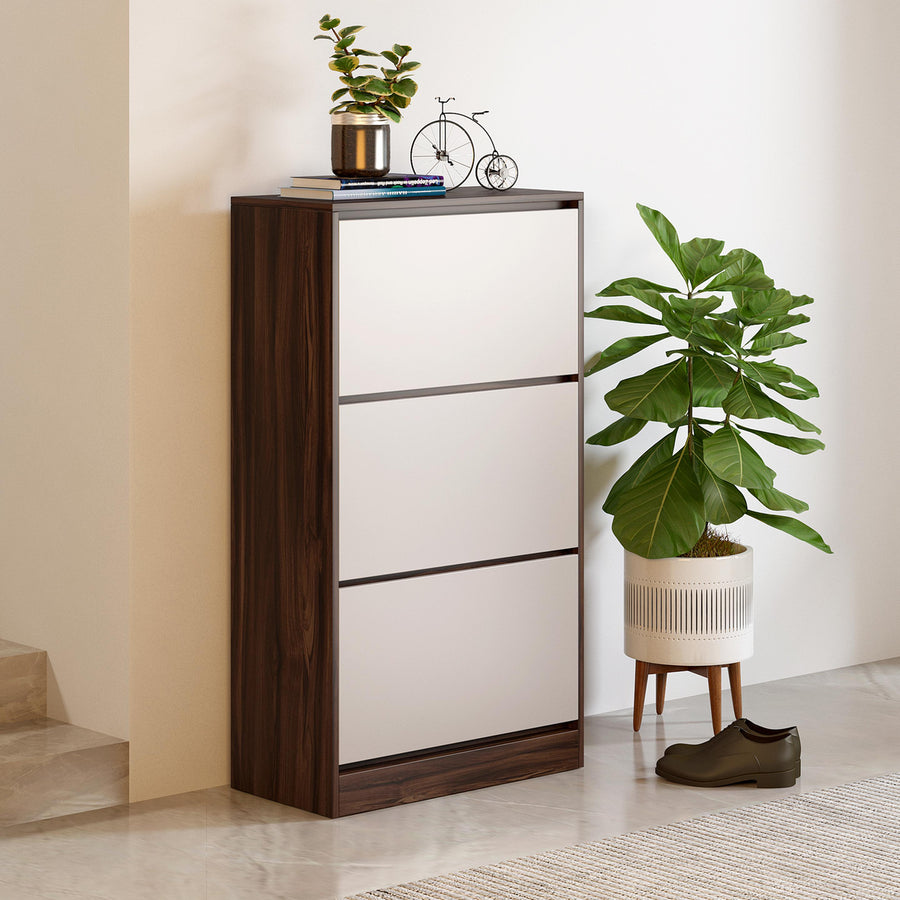 OmkarWood™ Premium Engineered Wood Shoe Cabinet with Pull-Down Racks