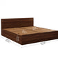 OmkarWood Elegance King Size Bed with Box Storage (Walnut Finish)