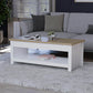 Omkarwood Beacsfield 2-Tier Coffee Table – White Base with Natural Oak Finish Top