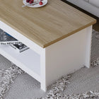Omkarwood Beacsfield 2-Tier Coffee Table – White Base with Natural Oak Finish Top