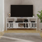 OmkarWood Vertex White Corner TV Stand – Premium Engineered Wood Unit for TVs up to 49"