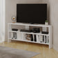 OmkarWood Vertex White Corner TV Stand – Premium Engineered Wood Unit for TVs up to 49"