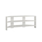 OmkarWood Vertex White Corner TV Stand – Premium Engineered Wood Unit for TVs up to 49"