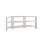 OmkarWood Vertex White Corner TV Stand – Premium Engineered Wood Unit for TVs up to 49"