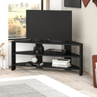OmkarWood Vertex Black Corner TV Stand – Premium Engineered Wood Unit for TVs up to 49"