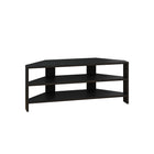 OmkarWood Vertex Black Corner TV Stand – Premium Engineered Wood Unit for TVs up to 49"